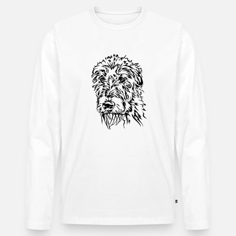 IRISH WOLFHOUND Irischer Wolfshund Wilsigns Hunde - Männer Premium Bio Langarmshirt - Weiß