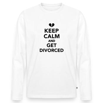 divorce - T-shirt manches longues Premium bio Homme - blanc - Devant - Nico (187cm)