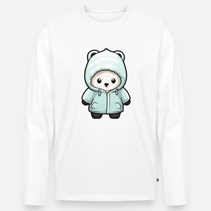 Eisbär Winter Polar Bär Comic - Männer Premium Bio Langarmshirt - undefined