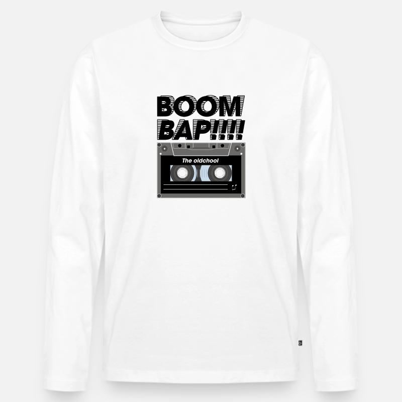 Cassette Boom Bap - Männer Premium Bio Langarmshirt - Weiß