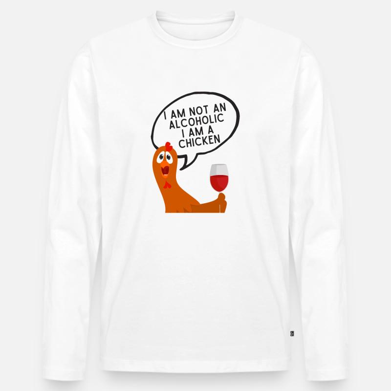 Chicken - Männer Premium Bio Langarmshirt - Weiß