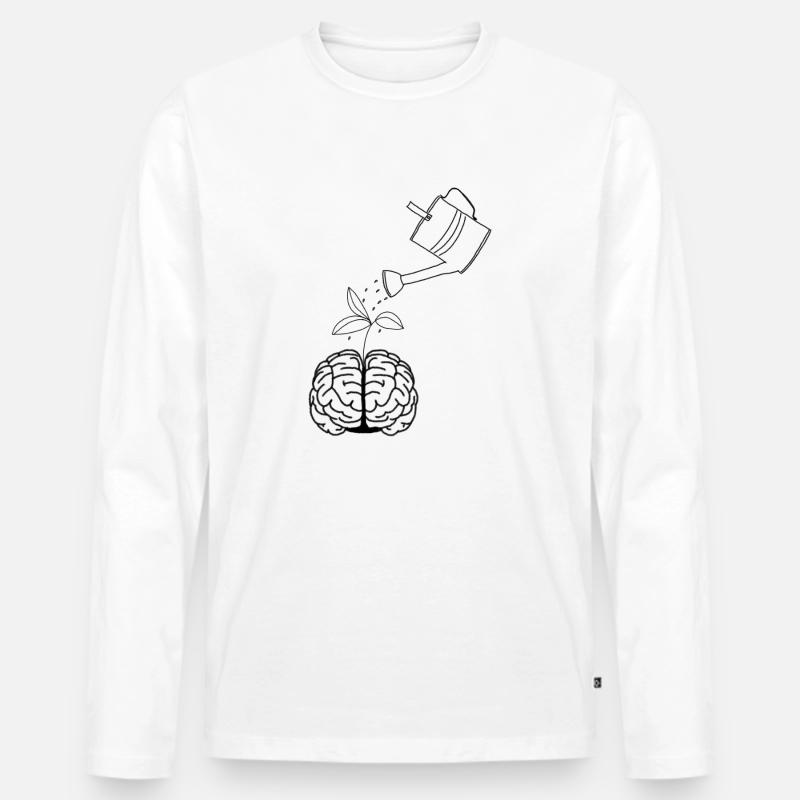 Wachsende Gedanken - Männer Premium Bio Langarmshirt - Weiß