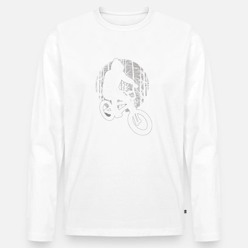 Fahrrad - Männer Premium Bio Langarmshirt - Weiß