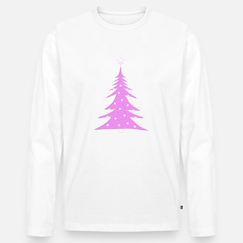 Weihnachtsbaum - Männer Premium Bio Langarmshirt - Weiß