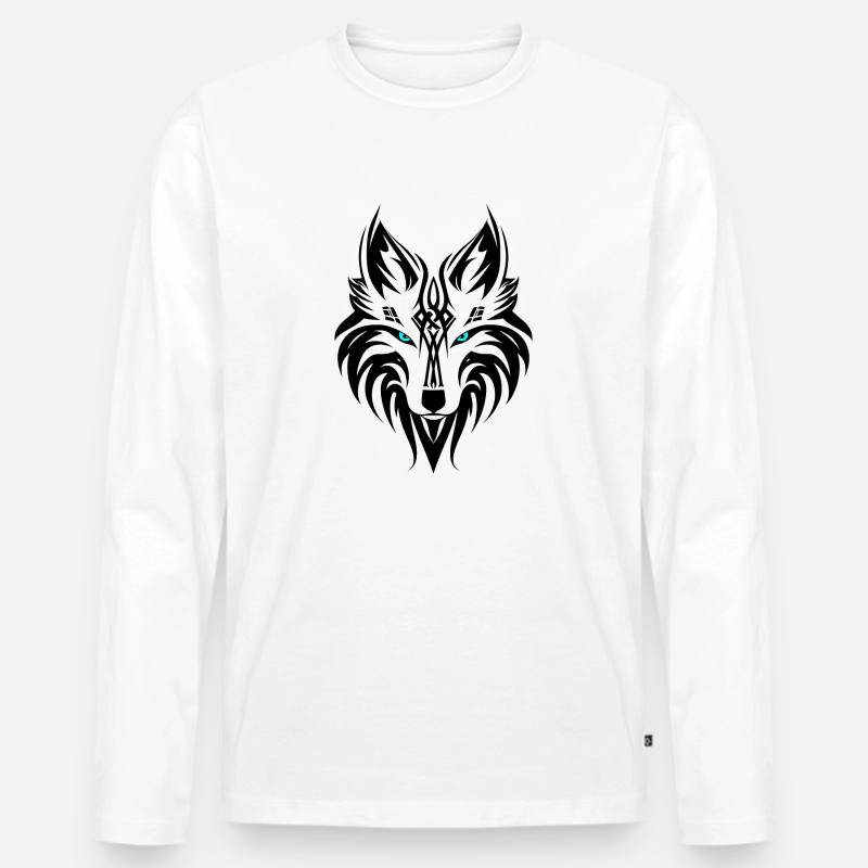 Keltischer Wolf - Männer Premium Bio Langarmshirt - Weiß