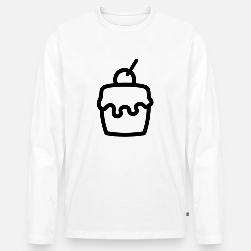 Cupcake - Männer Premium Bio Langarmshirt - Weiß