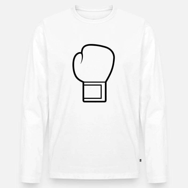 Boxhandschuh - Männer Premium Bio Langarmshirt - Weiß