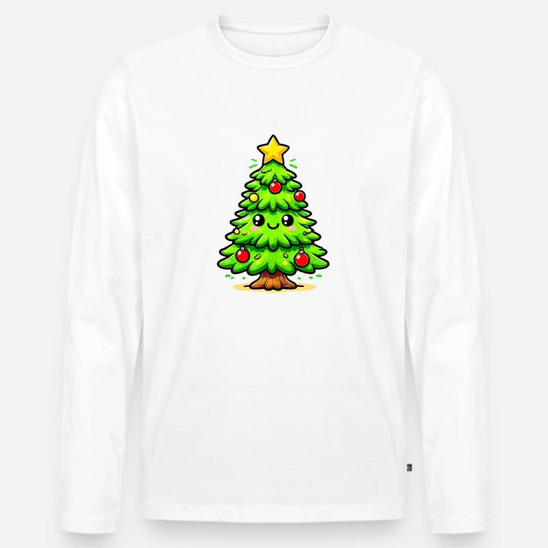 Weihnachtsbaum Weihnachtsbaum - Männer Premium Bio Langarmshirt - Weiß