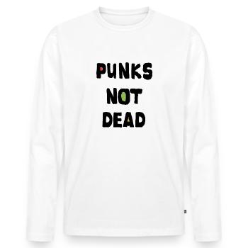PUNKS NOT DEAD Skater Punk Punks Oi - Men's Premium Organic Long Sleeve Shirt - white - Front - Nico (187cm)