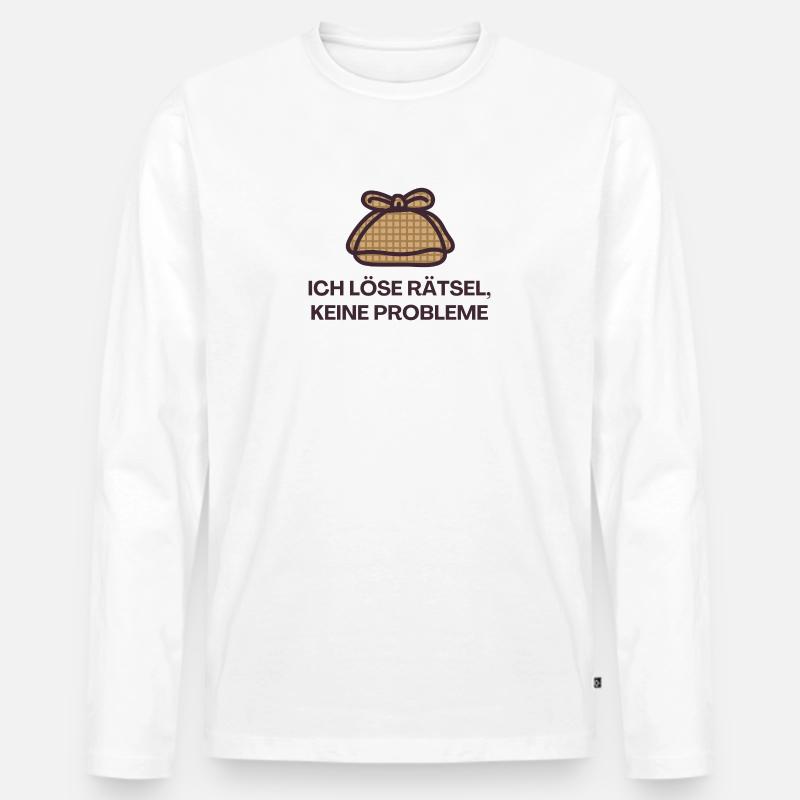 I solve puzzles, no problems - Men's Premium Organic Long Sleeve Shirt - white