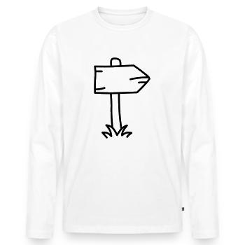 Panneau - T-shirt manches longues Premium bio Homme - blanc - Devant - Nico (187cm)