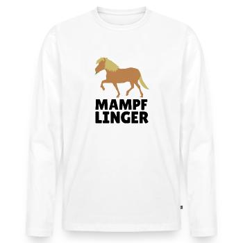 Mampflinger Haflinger - Männer Premium Bio Langarmshirt - Weiß - Vorne - Nico (187cm)