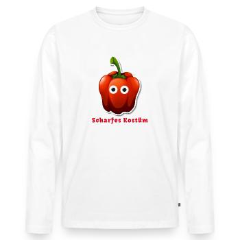 Spicy costume,costume, habanero,chilli - Men's Premium Organic Long Sleeve Shirt - white - Front - Nico (187cm)