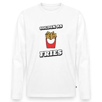 French Fries Fast Food Love Trend Cool Design - Men's Premium Organic Long Sleeve Shirt - white - Front - Nico (187cm)
