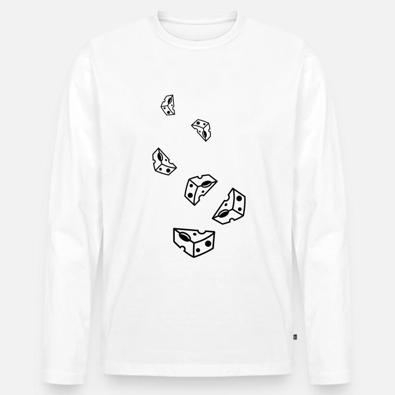 Käse Symbol - Männer Premium Bio Langarmshirt - Weiß
