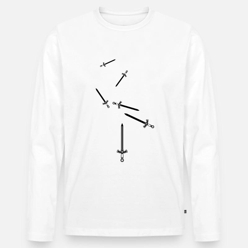 Schwert Icon Symbol - Männer Premium Bio Langarmshirt - Weiß