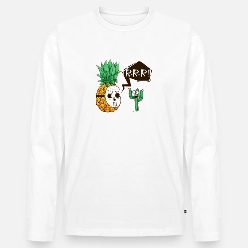 Ananas und witz - Männer Premium Bio Langarmshirt - Weiß