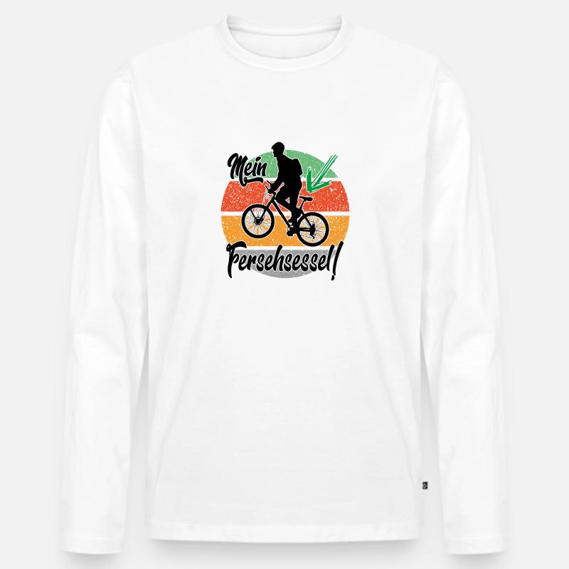 Fahrradfahrer Kurierfahrer Kurierfahrerin - Männer Premium Bio Langarmshirt - Weiß