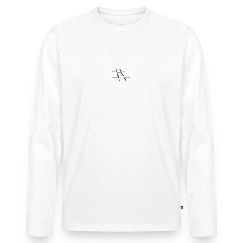 L'application parqueteur t-shirt métier homme - T-shirt manches longues Premium bio Homme - blanc - Devant - Nico (187cm)