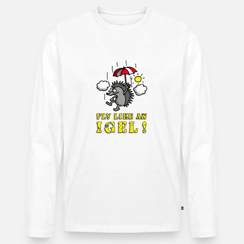 fly_like_an_igel_a - Männer Premium Bio Langarmshirt - Weiß
