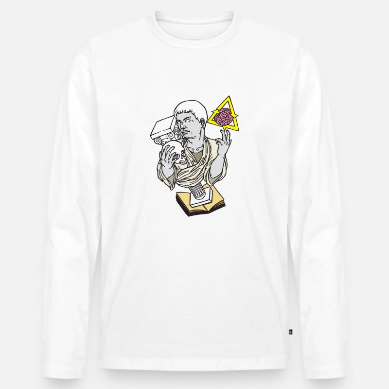 Statue Schädel Siegessäule - Männer Premium Bio Langarmshirt - Weiß