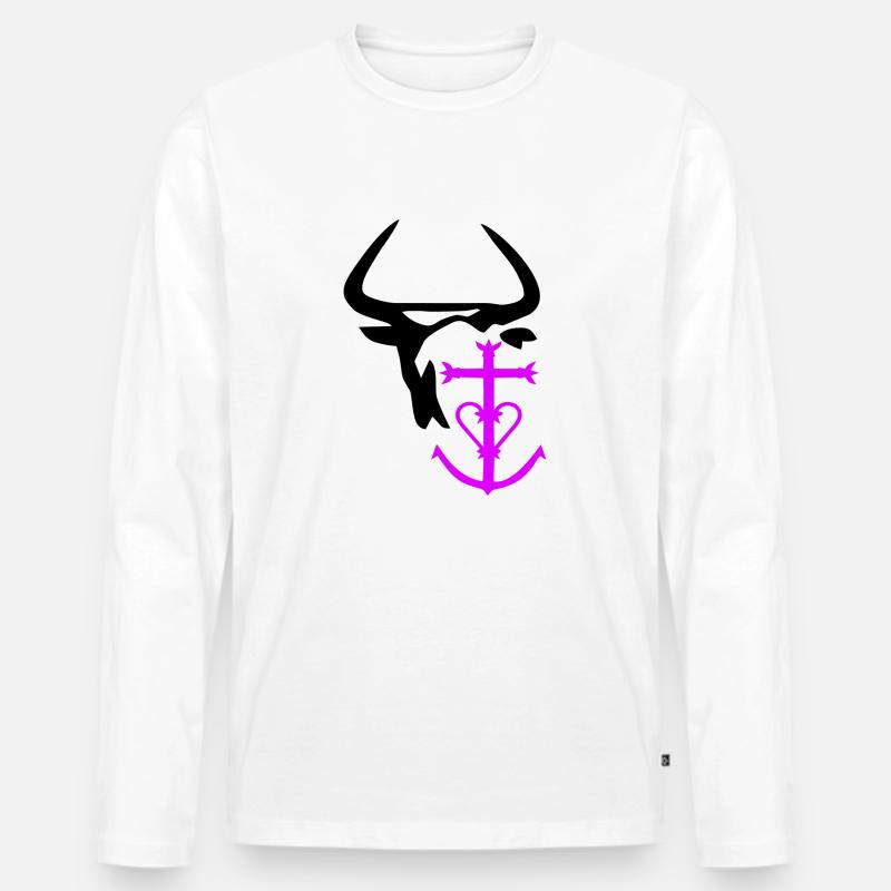 camargue - Männer Premium Bio Langarmshirt - Weiß