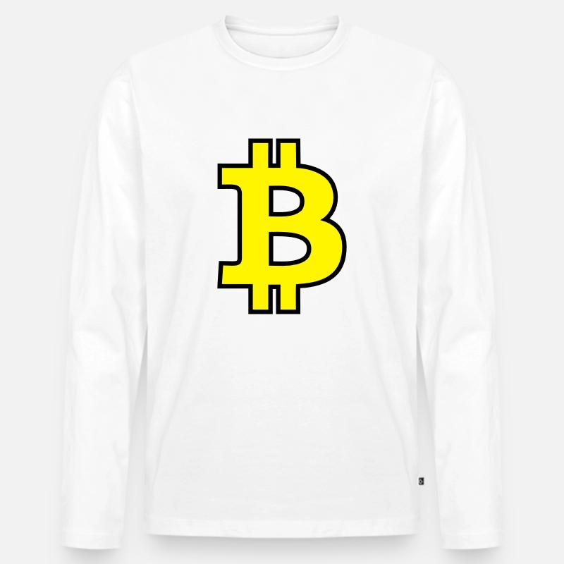 Bitcoin Satoshi Nakamoto - Männer Premium Bio Langarmshirt - Weiß