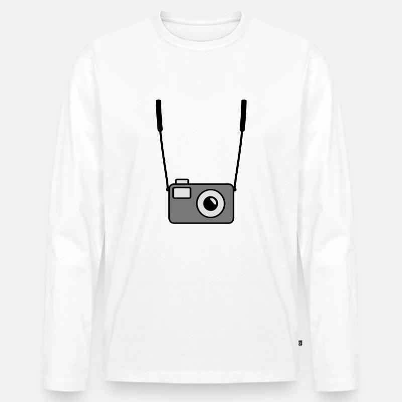 camera - Männer Premium Bio Langarmshirt - Weiß