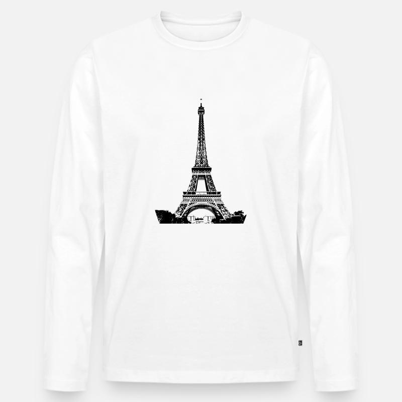 Eifelturm - Männer Premium Bio Langarmshirt - Weiß