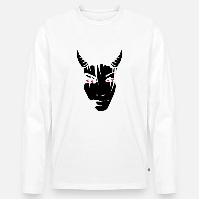 Devil girl - Männer Premium Bio Langarmshirt - Weiß