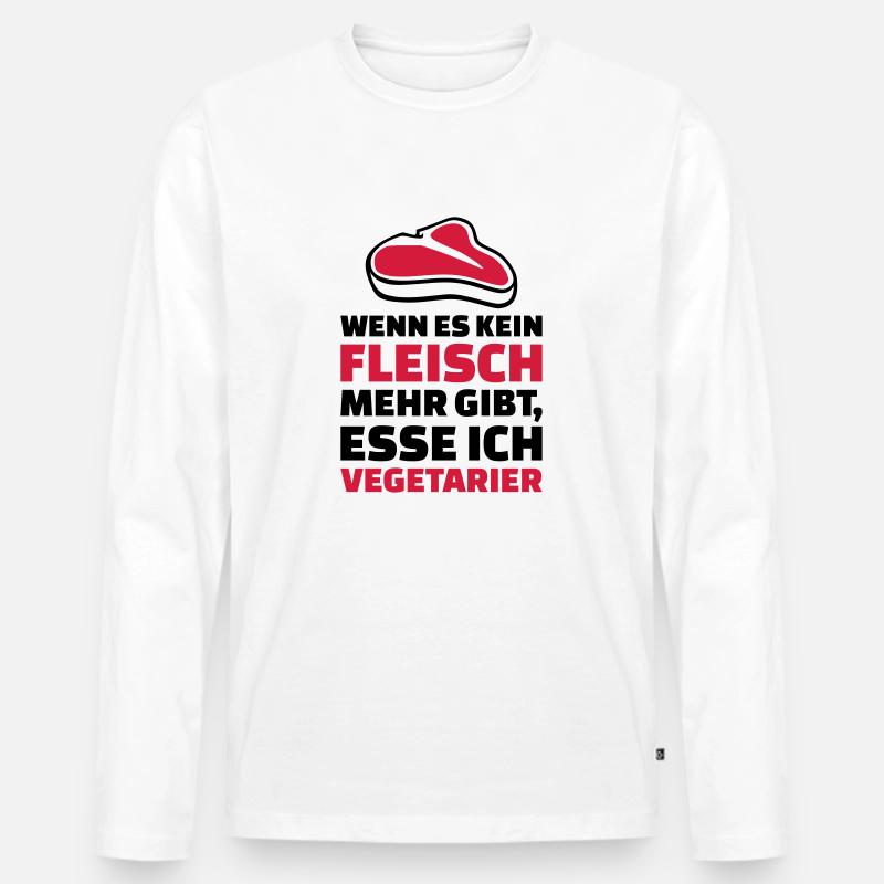 Fleisch - Männer Premium Bio Langarmshirt - Weiß
