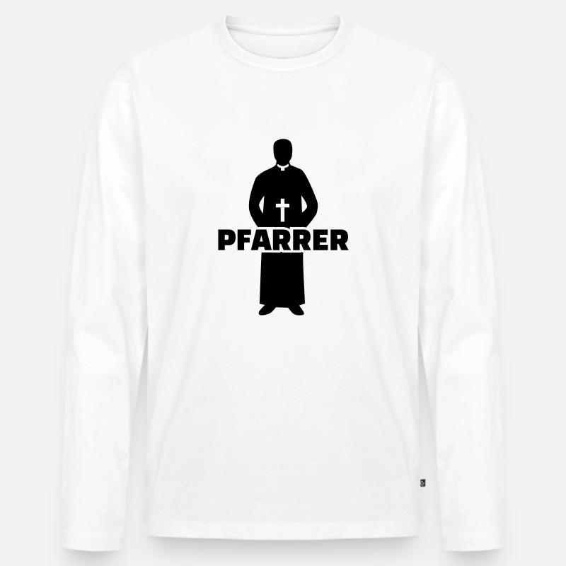 Pfarrer - Männer Premium Bio Langarmshirt - Weiß