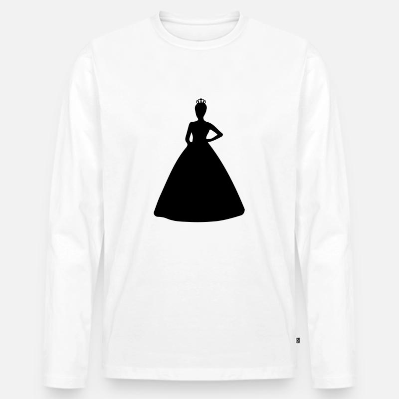 prinzessin silhouette - Männer Premium Bio Langarmshirt - Weiß