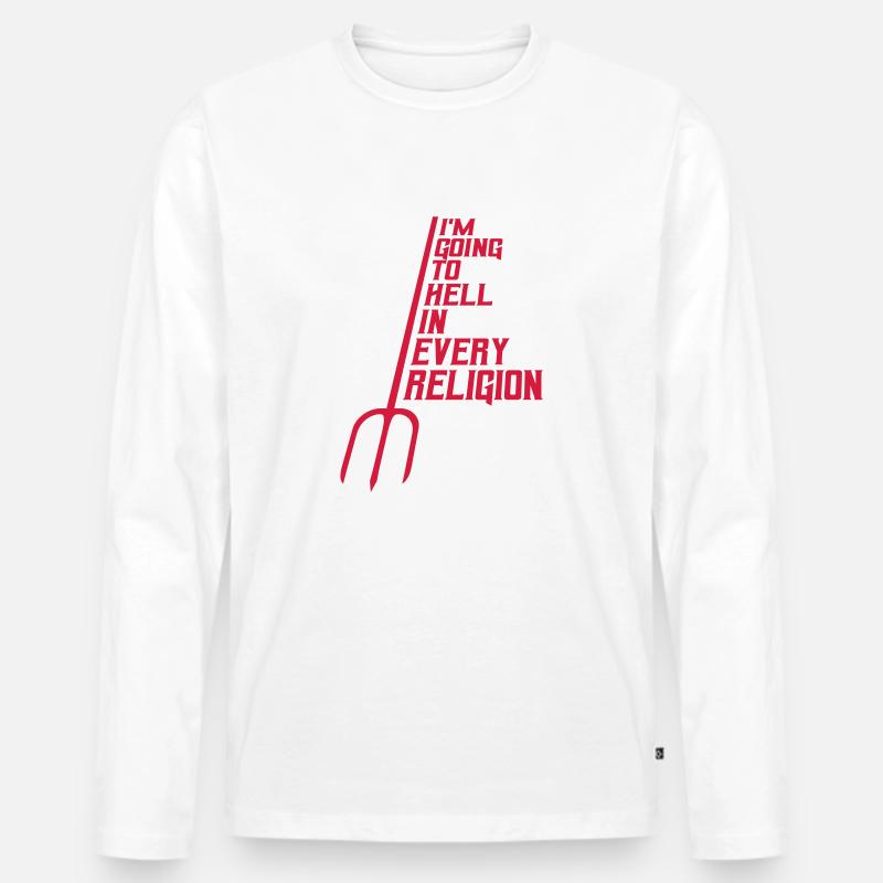 im going to hell - Männer Premium Bio Langarmshirt - Weiß
