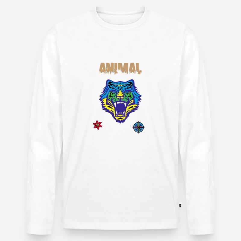 Artiglio da graffio della tigre del Bengala - Maglia a manica lunga ecologica premium da uomo - bianco