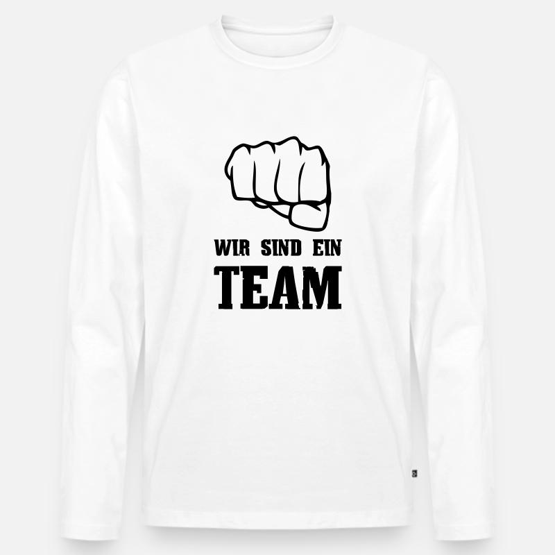 Wir sind ein Team - Männer Premium Bio Langarmshirt - Weiß