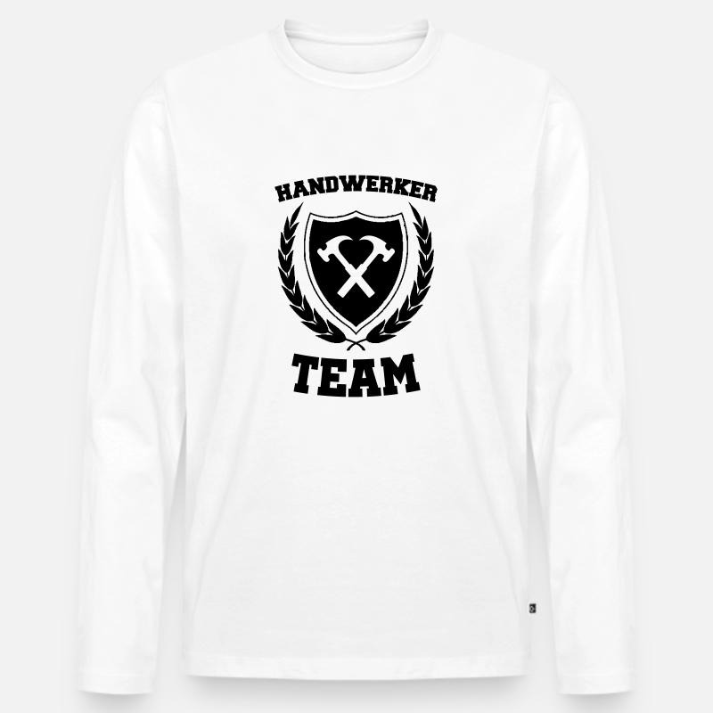 handwerker team - Männer Premium Bio Langarmshirt - Weiß