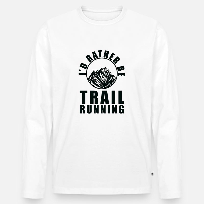 Trail Running Sport - Männer Premium Bio Langarmshirt - Weiß