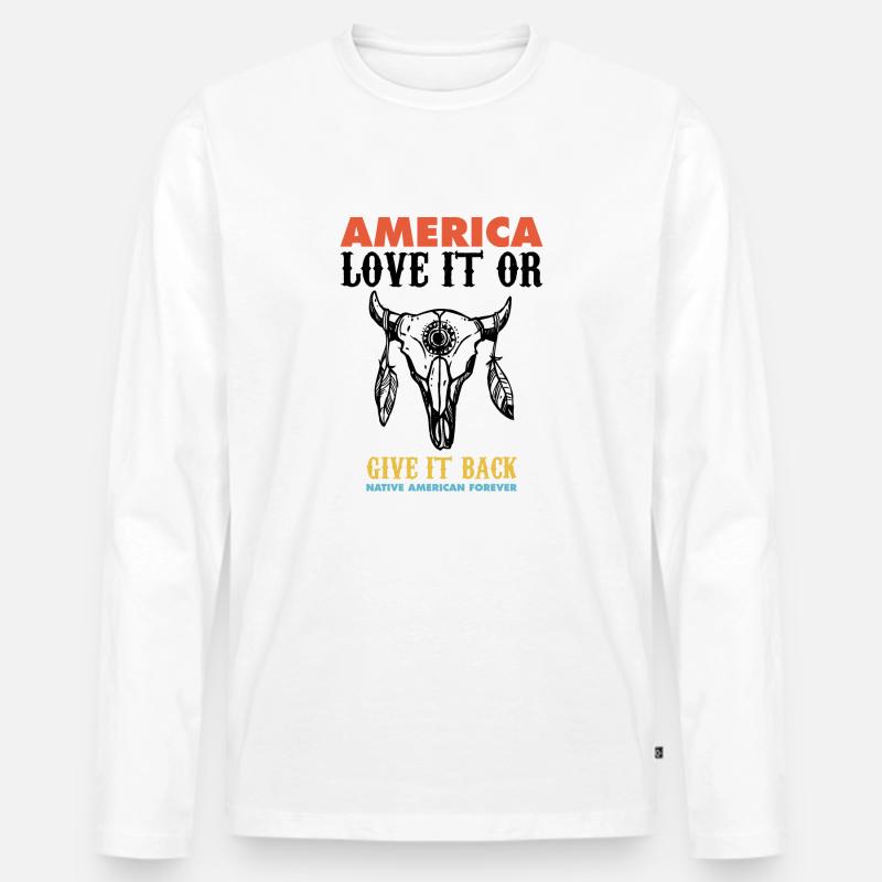 american native, deadly day, apache - Männer Premium Bio Langarmshirt - Weiß