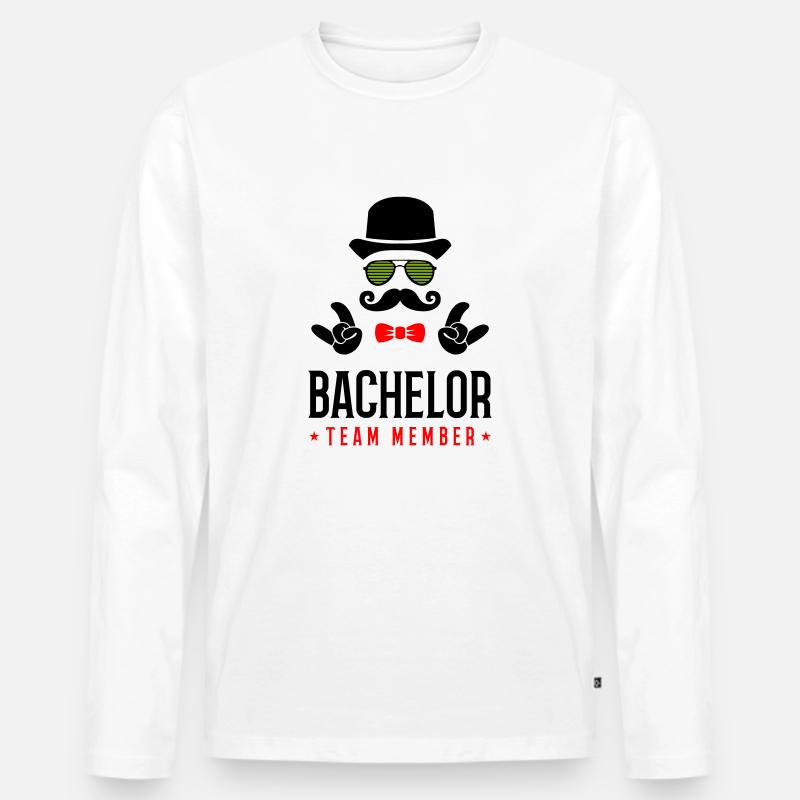 bachelor team member - Männer Premium Bio Langarmshirt - Weiß