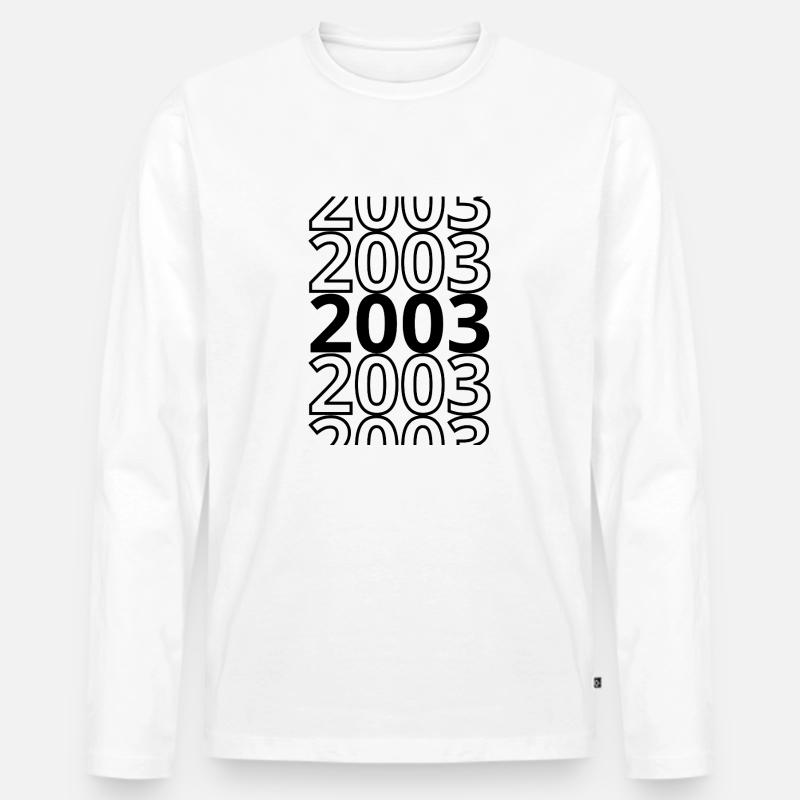 2003 2003 2003 - Männer Premium Bio Langarmshirt - Weiß