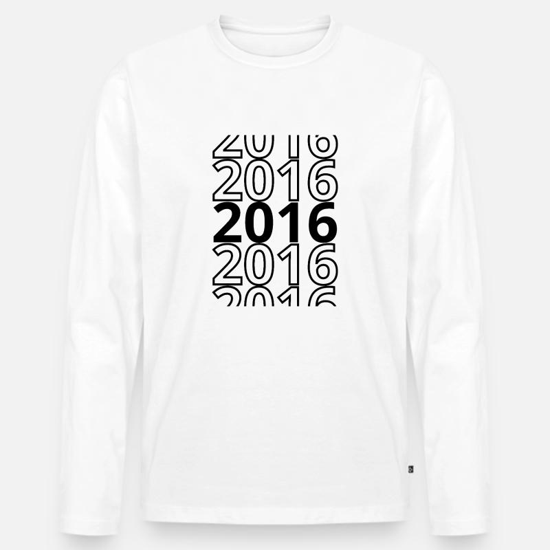2016 2016 2016 - Männer Premium Bio Langarmshirt - Weiß