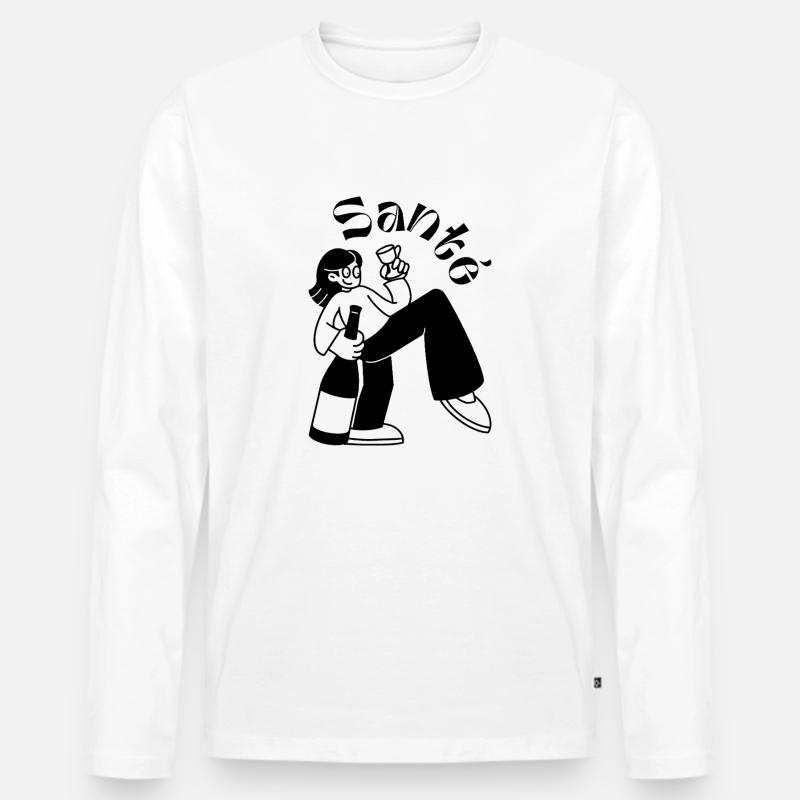 Santé: Das Leben feiern - Männer Premium Bio Langarmshirt - Weiß