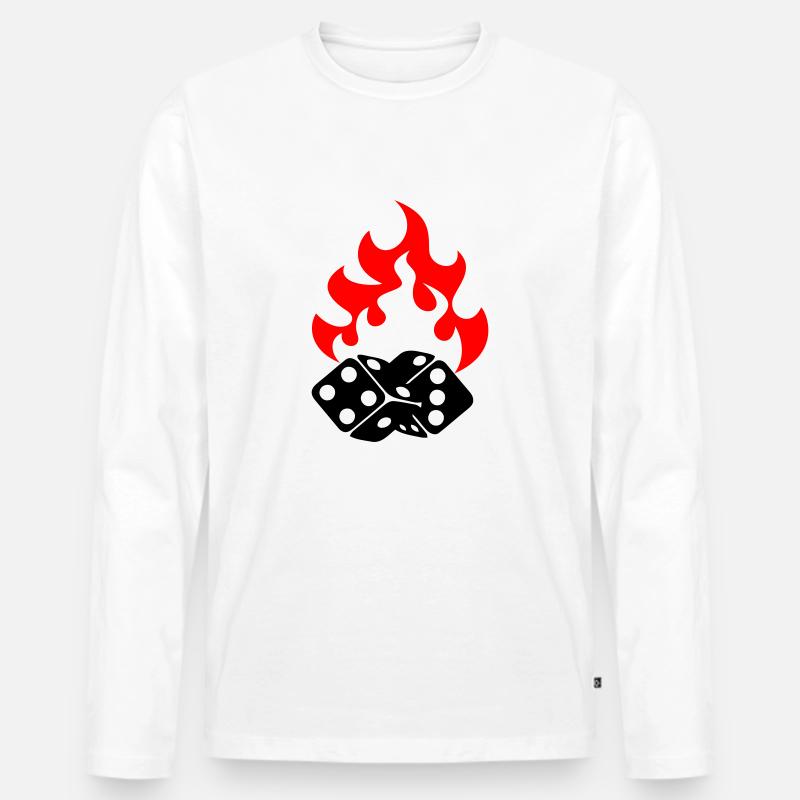 flaming_cubes - Männer Premium Bio Langarmshirt - Weiß