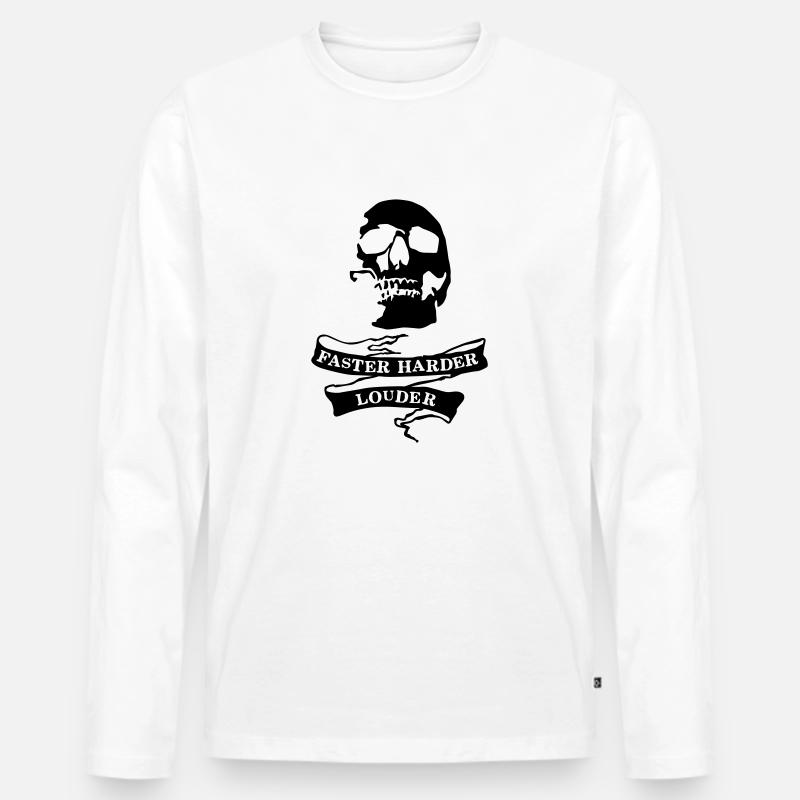 metal_skull - Männer Premium Bio Langarmshirt - Weiß