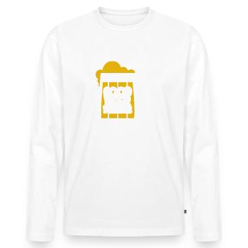 Bon buveur de bière - T-shirt manches longues Premium bio Homme - blanc - Devant - Nico (187cm)