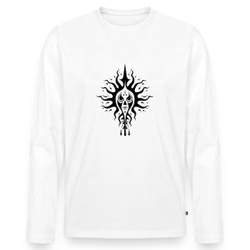 Illustration d’Art de la Santeria spirituelle de Cuba - T-shirt manches longues Premium bio Homme - blanc - Devant - Nico (187cm)