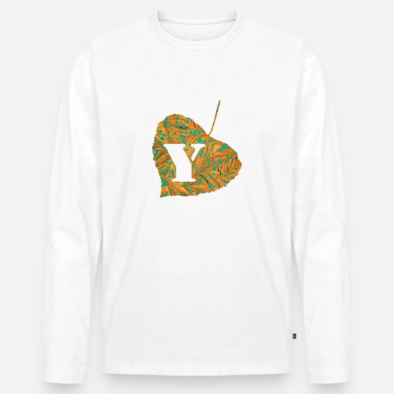 blatt e 95 y - Männer Premium Bio Langarmshirt - Weiß