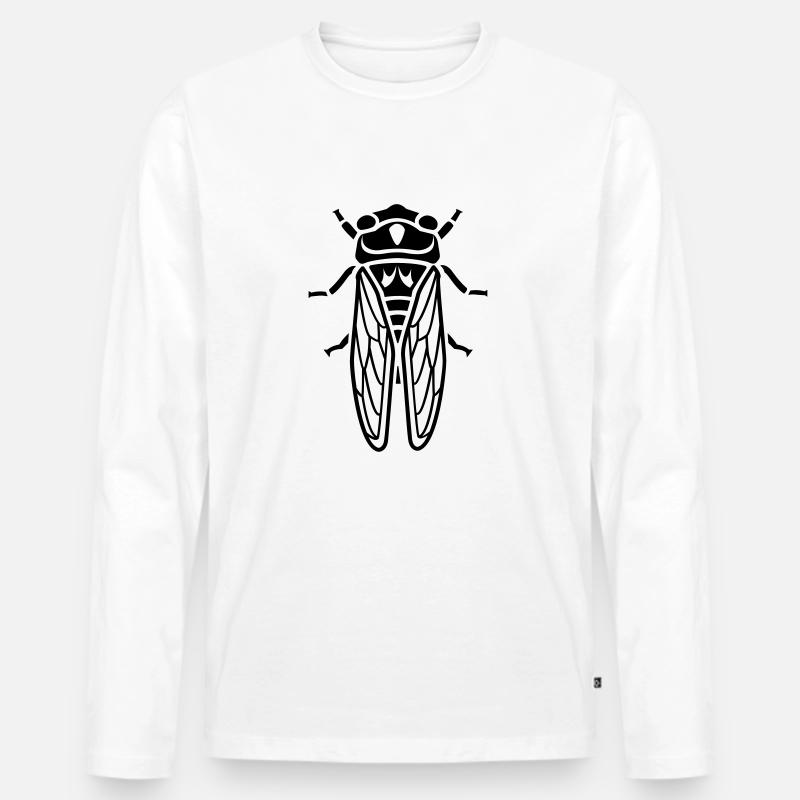 Zikade - Insekt - Männer Premium Bio Langarmshirt - Weiß