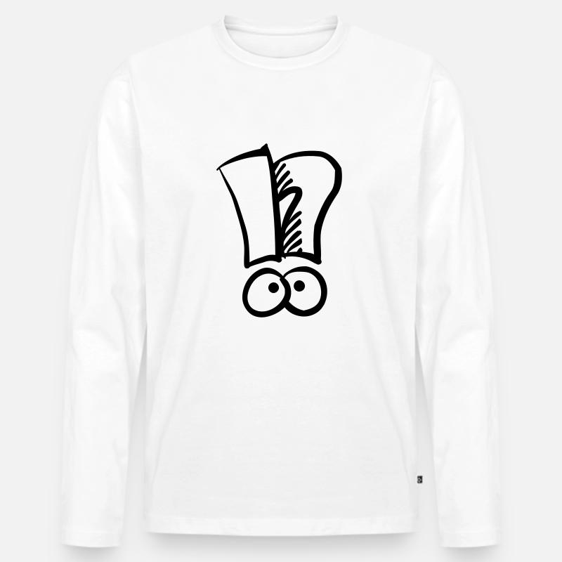 Ausrufezeichen Fragezeichen - Männer Premium Bio Langarmshirt - Weiß